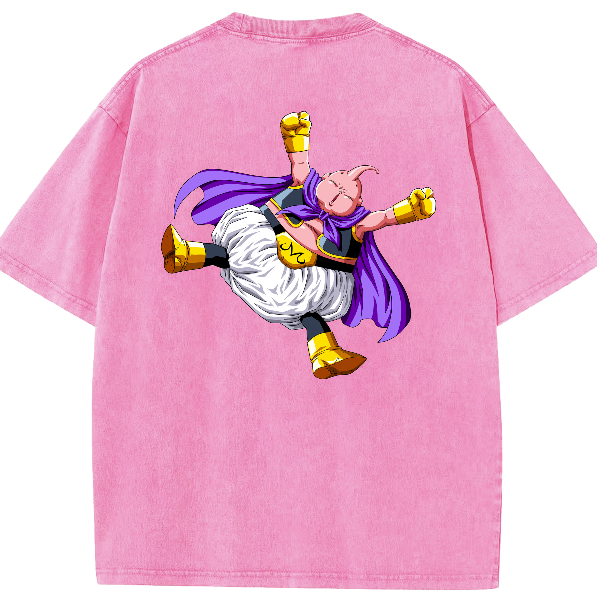 ドラゴンボール 魔人ブウ DRAGON BALL Majin Buu 綿100% ヴィンテージ風 半袖Tシャツ（背面プリント）